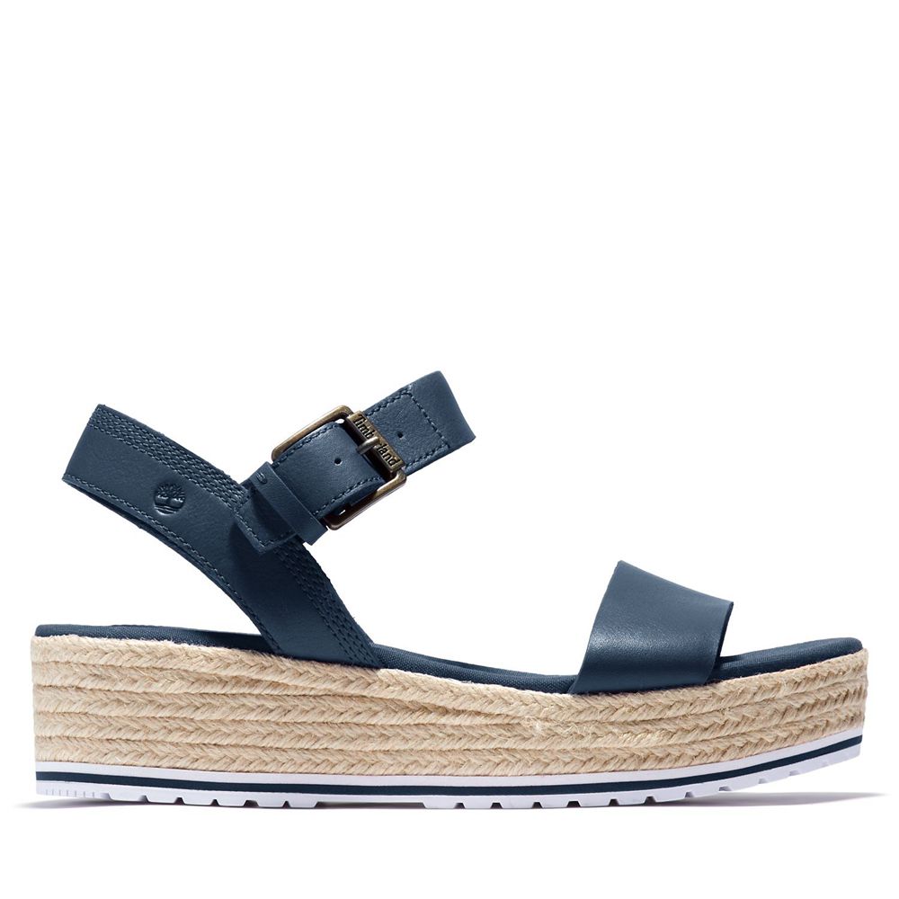 Timberland Womens Sandals Santorini Sun Ankle Strap - Navy - India OQ9356241